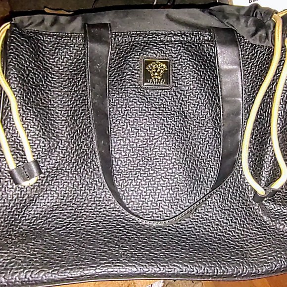 Versace Parfums Medusa Limited Edition Large Bronze Weekender/Vegan Leather Tote - Picture 6 of 7